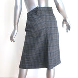Vetements Pencil Skirt Grey Check Wool-Blend Size Medium