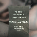 Vetements Pencil Skirt Grey Check Wool-Blend Size Medium