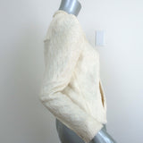 IRO Halston Jacket Cream Leather-Trimmed Woven Linen-Cotton Size 40