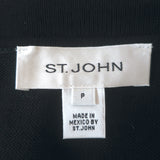 St. John Geometric Santana Knit Top Black/White Wool-Blend Size Petite