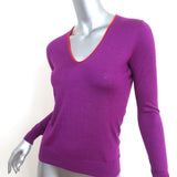 Etro V-Neck Sweater Purple Cashmere-Silk Size 38