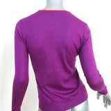 Etro V-Neck Sweater Purple Cashmere-Silk Size 38