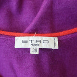 Etro V-Neck Sweater Purple Cashmere-Silk Size 38