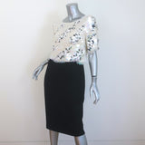 St. John Paillette Sequined Short Sleeve Dress White/Black Size 6