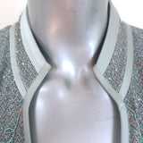 St. John Evening Beaded & Sequined Knit Skirt Suit Blue Size 10