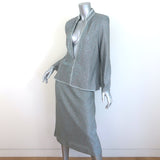 St. John Evening Beaded & Sequined Knit Skirt Suit Blue Size 10
