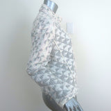 IRO Quilted Moto Jacket Otavia White/Gray Cotton-Blend Jacquard Size 42