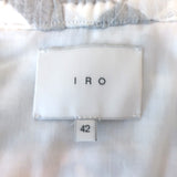 IRO Quilted Moto Jacket Otavia White/Gray Cotton-Blend Jacquard Size 42