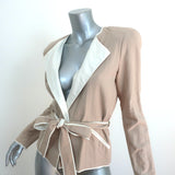 Isabel Marant Tie Waist Jacket Beige Cotton Size 40