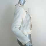 Chloe Open-Front Jacket Cream Embellished Cotton-Blend Size 40