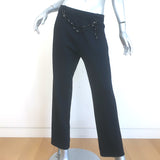 St. John Evening Beaded Santana Knit Pant Suit Black Size 8