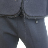 St. John Evening Beaded Santana Knit Pant Suit Black Size 8
