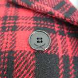 Saint Laurent Plaid Double Breasted Jacket Red/Black Wool Size 42