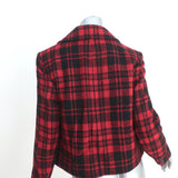 Saint Laurent Plaid Double Breasted Jacket Red/Black Wool Size 42