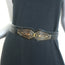 Judith Leiber Geometric Gold-Buckle Belt Black Lizard Skin One Size