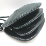 Judith Leiber Jeweled Clasp Small Snakeskin Crossbody Bag Dark Green