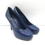 Yves Saint Laurent Platform Pumps Navy Patent Leather Size 37