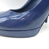 Yves Saint Laurent Platform Pumps Navy Patent Leather Size 37