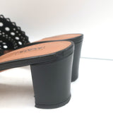 Alaia Vienne Laser Cut Leather Mules Black Size 41 Open Toe Heels