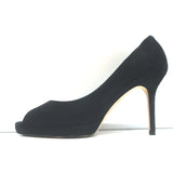 Jimmy Choo Peep Toe Platform Pumps Black Suede Size 37