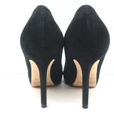 Jimmy Choo Peep Toe Platform Pumps Black Suede Size 37