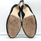 Jimmy Choo Peep Toe Platform Pumps Black Suede Size 37