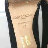 Jimmy Choo Peep Toe Platform Pumps Black Suede Size 37