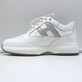 Hogan Interactive Glitter H Low Top Sneakers White Leather Size 34