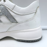 Hogan Interactive Glitter H Low Top Sneakers White Leather Size 34