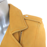 IRO Ashville Motorcycle Jacket Yellow Leather Size 40