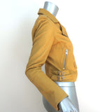IRO Ashville Motorcycle Jacket Yellow Leather Size 40