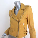 IRO Ashville Motorcycle Jacket Yellow Leather Size 40
