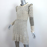 Ulla Johnson Roshan Long Sleeve Mini Dress Ivory Textured Knit Size Small