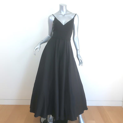 Ieena for Mac Duggal V-Neck Ball Gown Black Crepe Size 0