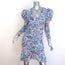 Isabel Marant Bireya Puff Sleeve Ruched Mini Dress Printed Stretch Silk Size 40
