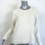 James Perse Waffle Knit Crewneck Sweater Cream Wool-Blend Size 1