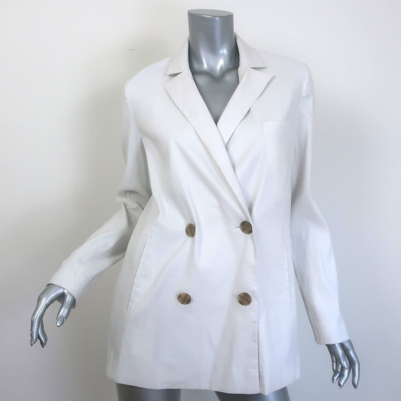 Jenni Kayne Keaton Blazer White Stretch Linen Size 2 Double Breasted Jacket