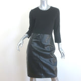 L'Agence Franci Ponte & Leather Combo Dress