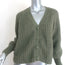 La Maille Sezane Basile Cardigan Olive Ribbed Alpaca-Blend Size Extra Small