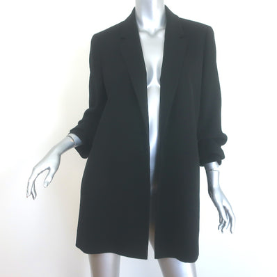 Lafayette 148 Cole Ruched-Sleeve Blazer Black Crepe