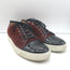 Lanvin Cap Toe Low Top Sneakers Burgundy Suede & Black Patent Leather Size 10