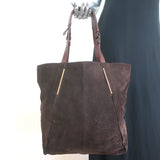 Lanvin Miss Sartorial Tote Dark Brown Suede
