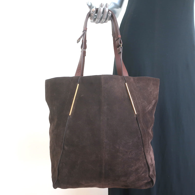 Lanvin Miss Sartorial Tote Dark Brown Suede