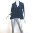 Lanvin Tie-Neck Gathered Blouse Navy Matte Satin Size 38