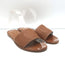 Louis Vuitton Lock It Flat Mules Brown Leather Size 37 Open Toe Sandals
