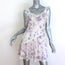 LoveShackFancy Serima Ruffled Lace-Trim Mini Dress Cream Floral Print Size Small