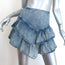 MOTHER The Ruffle Mini Skirt Threading the Needle Acid Wash Denim Size 30