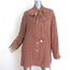 Marni Checkered Pussy Bow Blouse Burgundy & Beige Silk Size 42 Long Sleeve Top