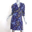 Marni V-Neck Dress Purpe/Blue Printed Crepe Size 38