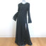 More Noir Julia Long Sleeve Maxi Dress Black Textured Silk Satin Size Large
